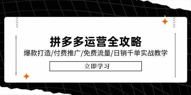 拼多多运营全攻略，爆款打造/付费推广/免费流量/日销千单实战教学/6月更新-立业有术
