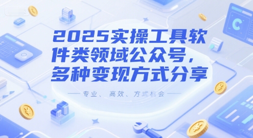 2025实操工具软件类领域公众号，多种变现方式分享-立业有术