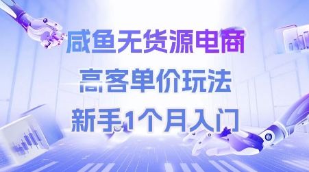 咸鱼无货源电商，高客单价玩法，新手1个月入门-立业有术