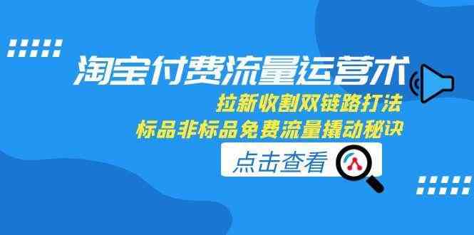 淘宝付费流量运营术，拉新收割双链路打法，标品非标品免费流量撬动秘诀-立业有术