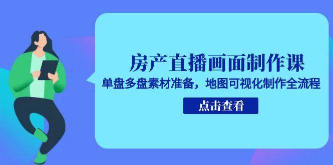 （15156期）房产直播画面制作课，单盘多盘素材准备，地图可视化制作全流程-立业有术