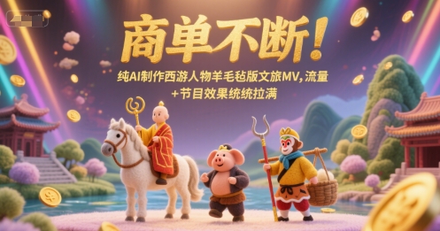 商单不断！纯AI制作西游人物羊毛毡版文旅MV，流量+节目效果统统拉满-立业有术