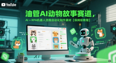 油管AI动物故事赛道，AI+RPA机器人流程自动化制作素材【保姆级教程】-立业有术