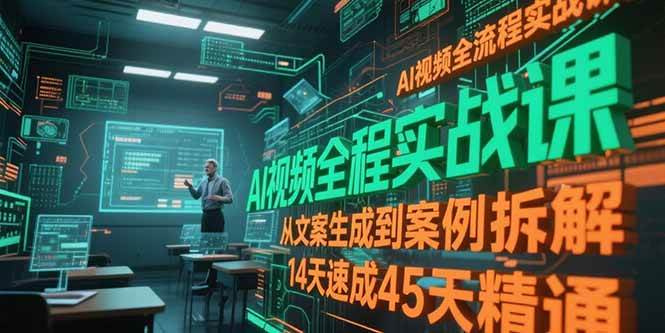 （15172期）AI视频全流程实战课，从文案生成到案例拆解，14天速成45天精通-立业有术