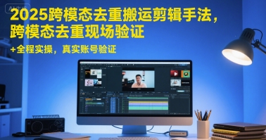 2025跨模态去重搬运剪辑手法，跨模态去重现场验证 +全程实操，真实账号验证-立业有术