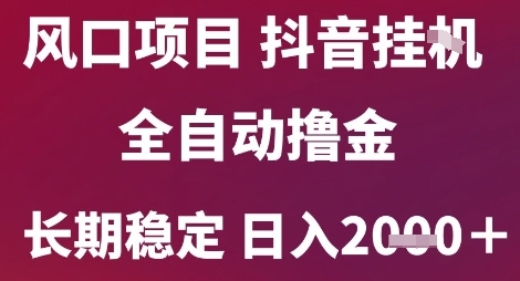 风口项目，六月最新玩法抖音无人挂G，全自动撸金，长期稳定 日入2k+【揭秘】-立业有术