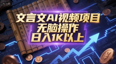 文言文AI视频项目，无脑操作，日入1K以上-立业有术