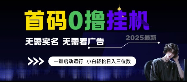首码0撸挂G项目，无需实名无需看广告 一键启动运行，小白轻松日入三位数【揭秘】-立业有术