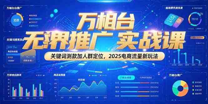 万相台无界推广实战课，关键词测款加人群定位，2025电商流量新玩法-立业有术