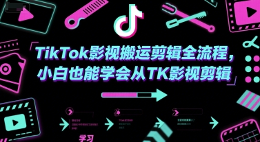 TikTok影视搬运剪辑全流程，小白也能学会从TK影视剪辑-立业有术