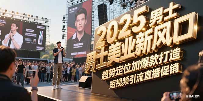 （15190期）2025男士美业新风口，趋势定位加爆款打造，短视频引流直播促销-立业有术