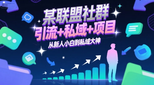 某联盟社群，引流+私域+项目，从新人小白到私域大神-立业有术