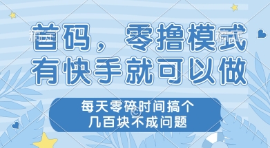 首码零撸项目，有快手就可以做，每天业务时间搞个几张不是问题【揭秘】-立业有术