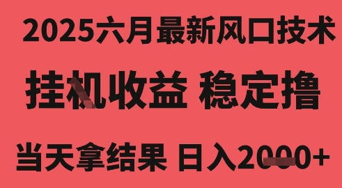 2025六月最新风口技术，无人挂G撸礼物，长期稳定 一个小时收益2k+，小白当天拿结果【揭秘】-立业有术