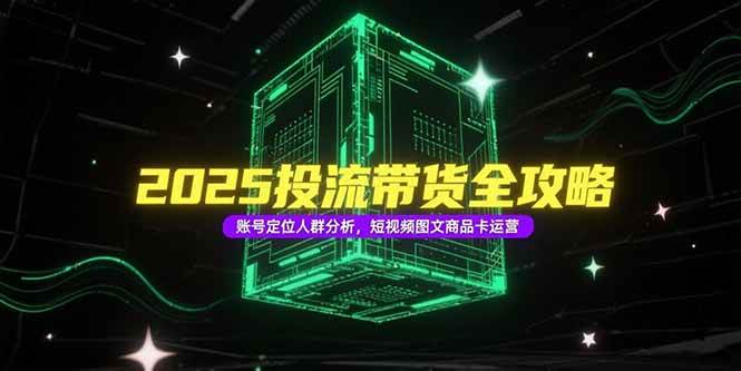 （15233期）2025投流带货全攻略，账号定位人群分析，短视频图文商品卡运营-立业有术