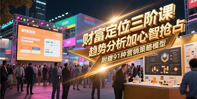 （15219期）财富定位三阶课，趋势分析加心智抢占，附赠91种营销策略模型-立业有术