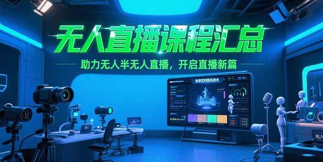 （15218期）无人直播课程汇总，含非实时防风技术，助力无人半无人直播，开启直播新篇-立业有术