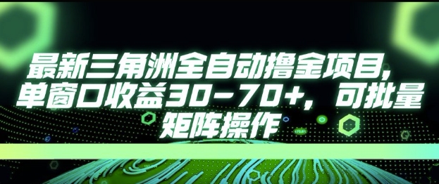 最新AI全自动游戏撸金项目，单窗口收益30-70+，可批量操作【揭秘】-立业有术