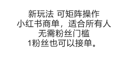 可矩阵操作，小红书商单新玩法，适合所有人，无需粉丝门槛，1粉丝也可以接单-立业有术