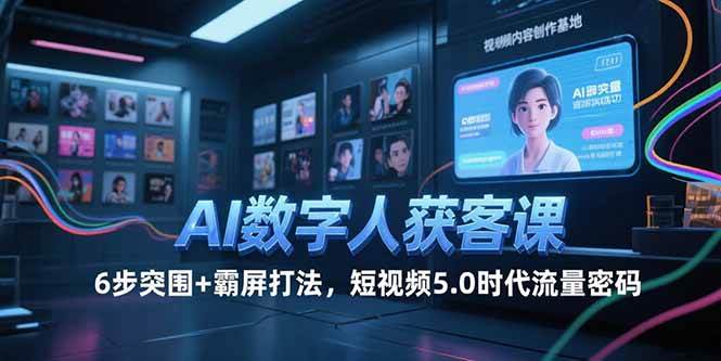 （15247期）AI数字人获客课，6步突围+霸屏打法，短视频5.0时代流量密码-立业有术