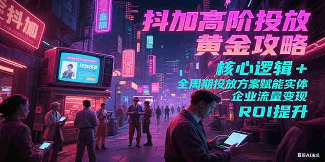 抖加高阶投放黄金攻略：核心逻辑全周期投放方案赋能实体企业流量变现 ROI 提升-立业有术