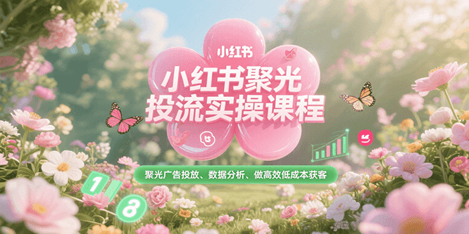 小红书聚光投流实操课程，聚光广告投放、数据分析、做高效低成本获客-立业有术