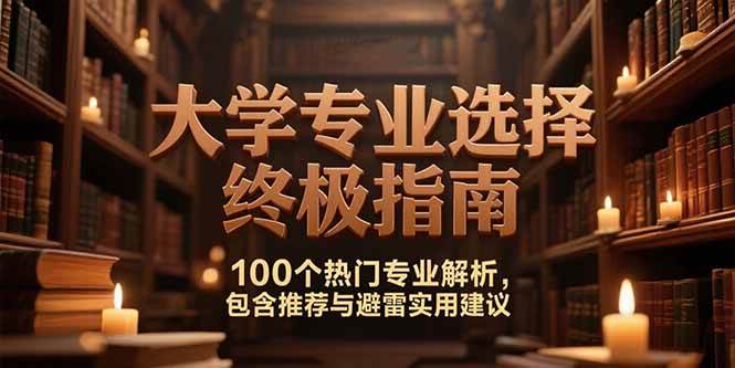 （15261期）付费文：大学专业选择终极指南,100个热门专业解析,包含推荐与避雷实用建议-立业有术