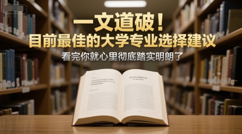 付费文章：一文道破！目前最佳的大学专业选择建议，看完你就心里彻底踏实明朗了-立业有术