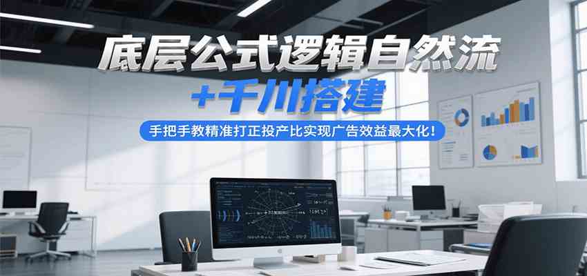底层公式逻辑自然流+千川搭建，手把手教精准打正投产比实现广告效益最大化！-立业有术