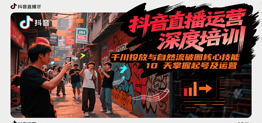 抖音直播运营深度培训，千川投放与自然流核心技能，10天掌握起号及运营(6-7月新课)-立业有术