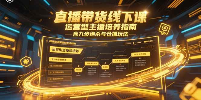 （15281期）直播带货线下课，运营型主播培养指南，含九步绝杀与仓播玩法-立业有术