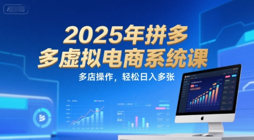 2025年拼多多虚拟电商系统课，多店操作，轻松日入多张-立业有术