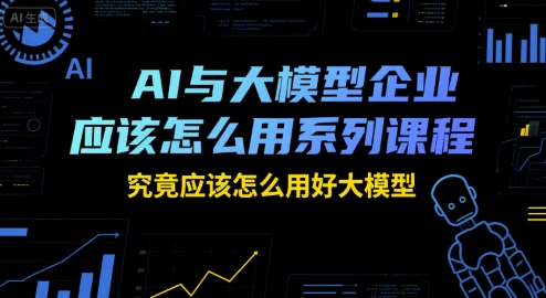 AI与大模型企业应该怎么用系列课程，究竟应该怎么用好大模型-立业有术