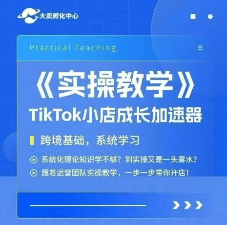 大卖家孵化中心TikTok实操课，TikTok小店成长加速器，跨境基础系统学习，一步一步带你开店-立业有术