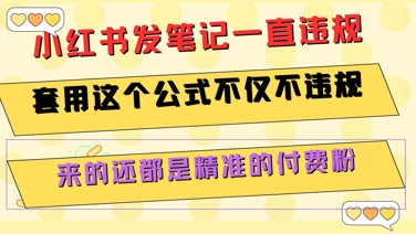 小红书发笔记一直违规，套用这个公式不仅不违规，来的还都是精准的付费粉-立业有术