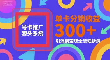 号卡推广源头系统，单卡分销收益3张+，引流到变现全流程拆解【揭秘】-立业有术