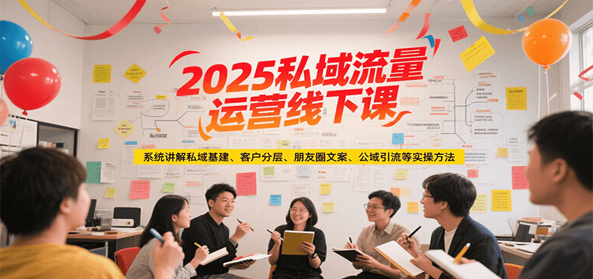 2025私域流量运营线下课，系统讲解私域基建/客户分层/朋友圈文案/公域引流等实操方法-立业有术
