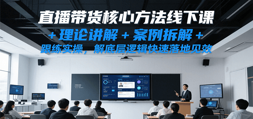 直播带货核心方法线下课，理论讲解+案例拆解+跟练实操，解底层逻辑快速落地见效-立业有术