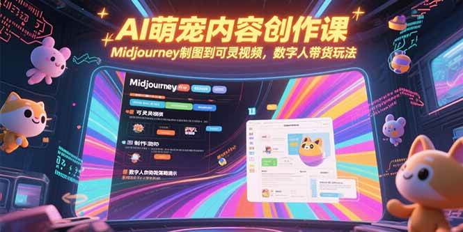 （15311期）AI萌宠内容创作课，Midjourney制图到可灵视频，数字人带货玩法-立业有术