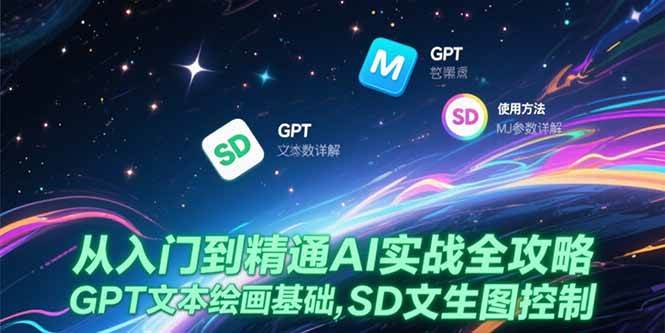 （15309期）从入门到精通AI实战全攻略，GPT文本绘画基础，MJ参数详解，SD文生图控制-立业有术