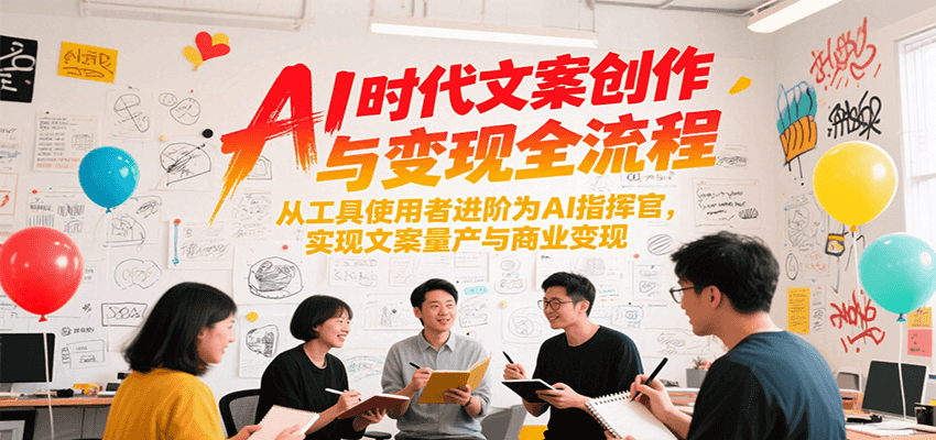 AI时代文案创作与变现全流程，从工具使用者进阶为AI指挥官，实现文案量产与商业变现-立业有术