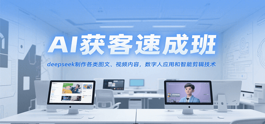 AI获客速成班，deepseek制作各类图文、视频内容，数字人应用和智能剪辑技术-立业有术