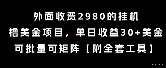 外面收费2980的挂G撸美金项目，单日收益30+美金，可批量可矩阵【揭秘】-立业有术
