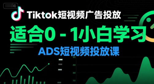 Tiktok短视频广告投放，适合0-1小白学习ADS短视频投放课-立业有术