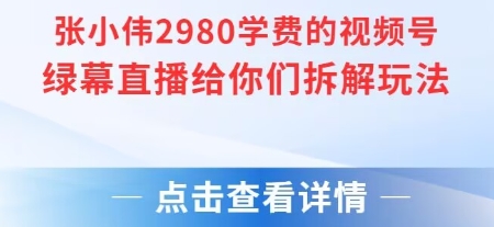 张小伟2980付费额视频号绿幕直播给你们拆解玩法-立业有术