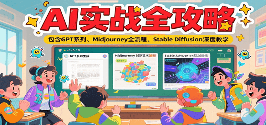AI实战全攻略，包含GPT系列、Midjourney全流程、Stable Diffusion深度教学-立业有术