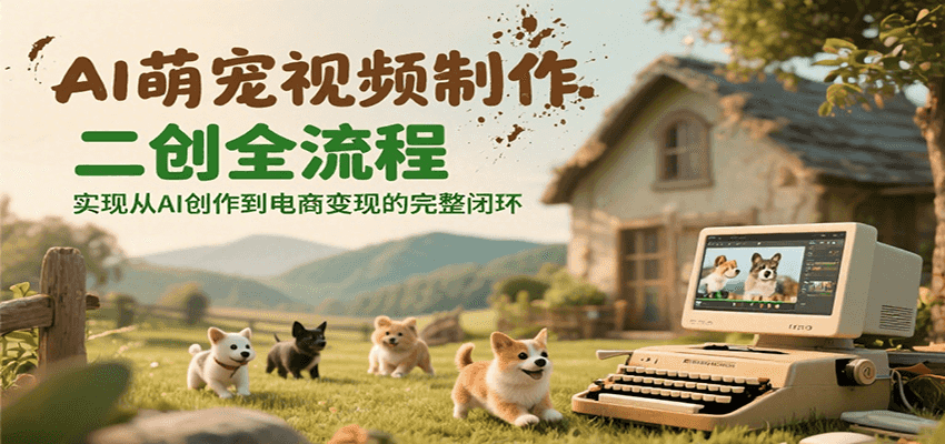 AI萌宠视频制作二创全流程，实现从AI创作到电商变现的完整闭环-立业有术