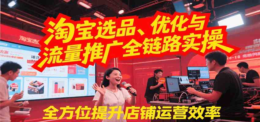 淘宝选品、优化与流量推广全链路实操，全面提升店铺运营效率-立业有术
