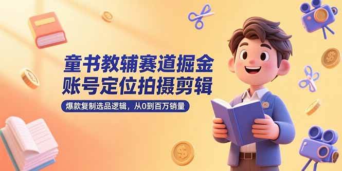 （15326期）童书教辅赛道掘金，账号定位拍摄剪辑，爆款复制选品逻辑，从0到百万销量-立业有术