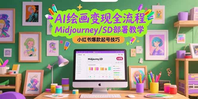 （15324期）AI绘画变现全流程，Midjourney/SD部署教学，小红书爆款起号技巧-立业有术